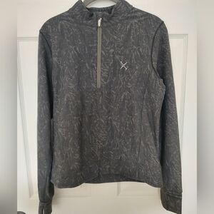 Greyson Women's Halley Jacquard Quarter-Zip Golf Top Grey Golf Tee Embroidery M